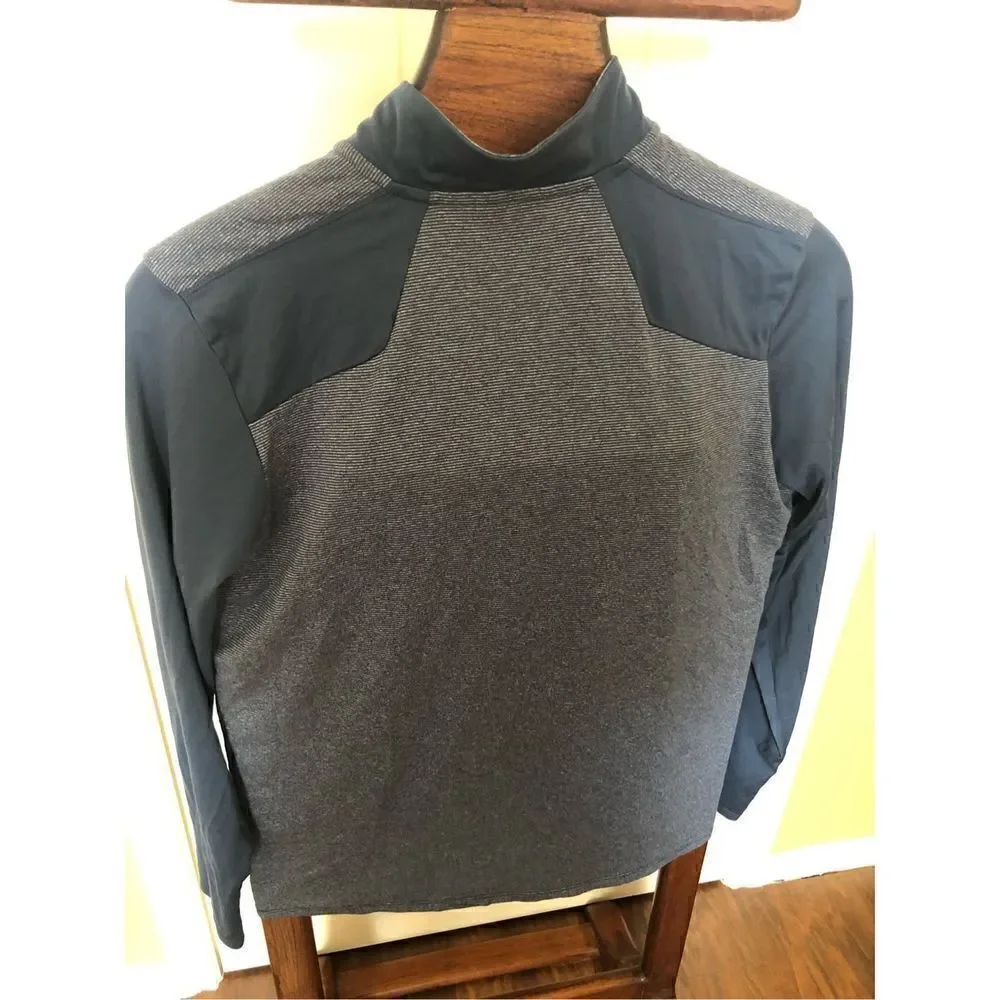 The North Face Mens Navy 1/4 Zip Pullover Athletic Shirt Sz Large L Long Sleeve